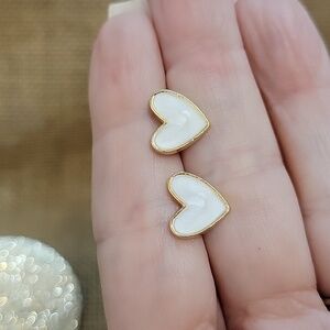 🔥LAST PAIR🔥 ENAMEL SWIRL HEART STUD EARRINGS